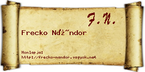 Frecko Nándor névjegykártya